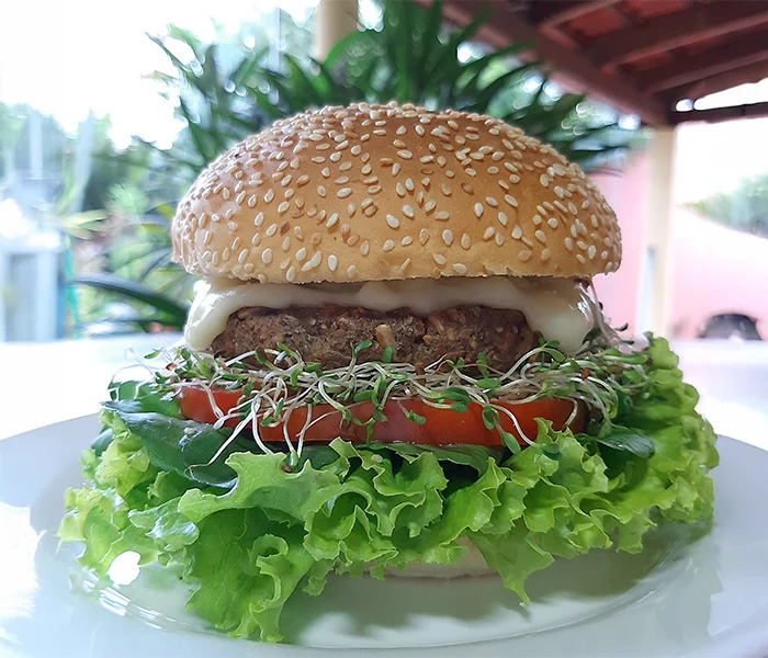 Sanduíche vegano do Fruta & Raiz