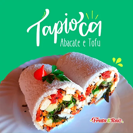 Tapioca vegana de abacate e tofu